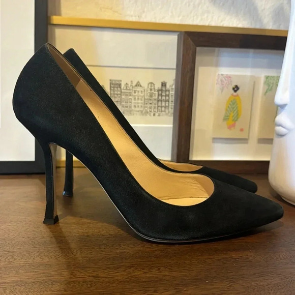SERGIO ROSSI EUC Godiva Black Suede Pumps Heels Stilettos 38.5 - Picture 4 of 8